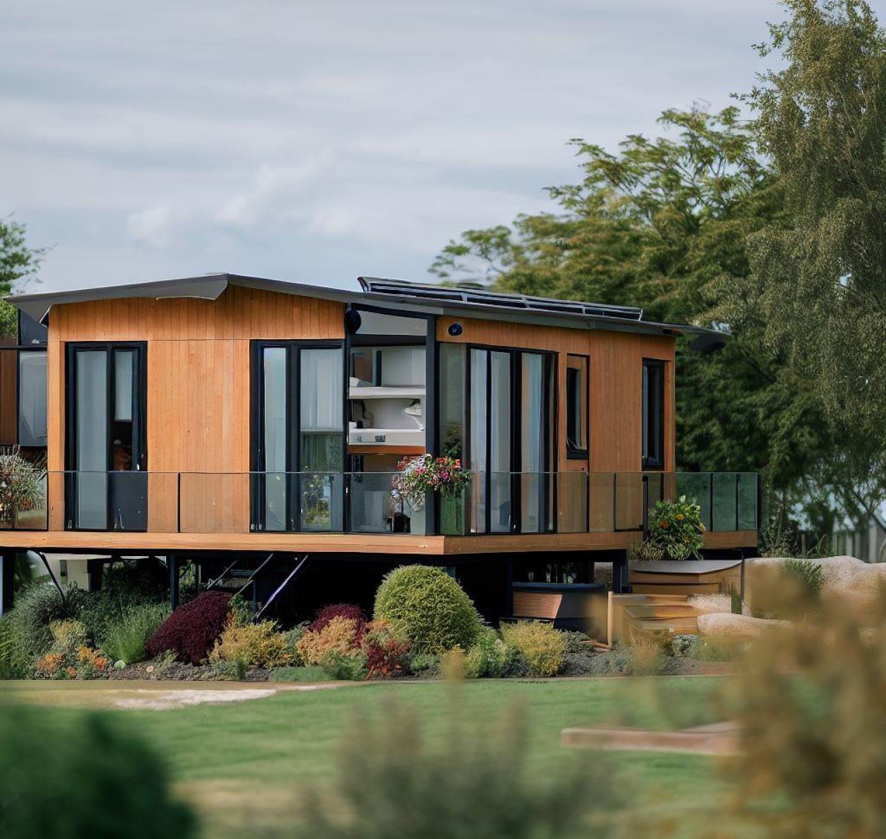 Casa prefabricada diseñada con un enfoque sostenible