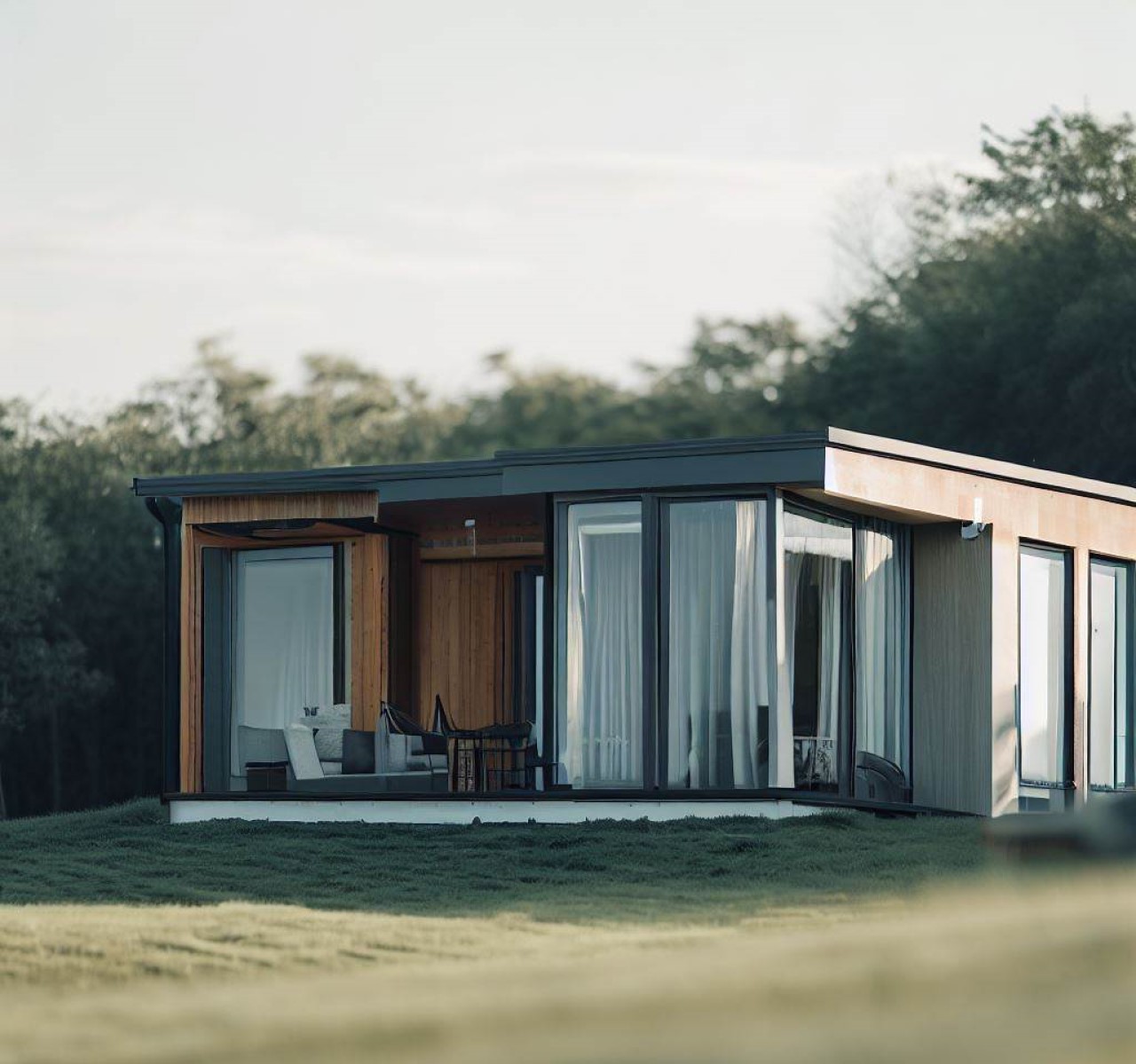 Casa prefabricada diseñada para el ambiente rural y campestre